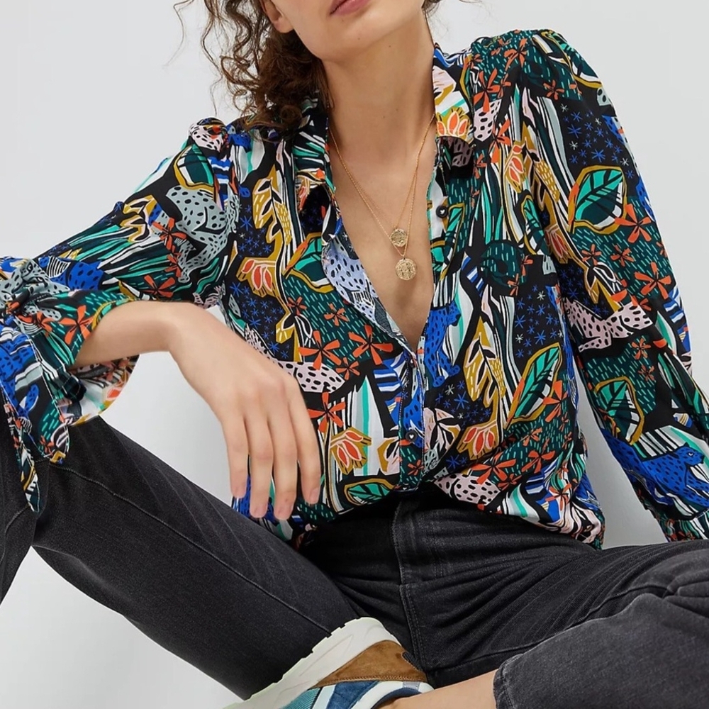 Anthropologie Margaret Jeane Jungle Top